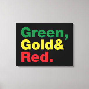 Grün, Gold und Rot. Leinwanddruck