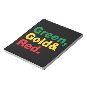 Grün, Gold und Rot. Notizblock
