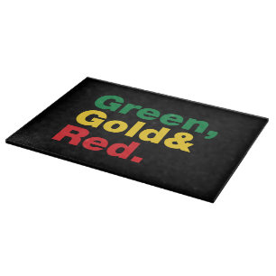 Grün, Gold und Rot. Schneidebrett