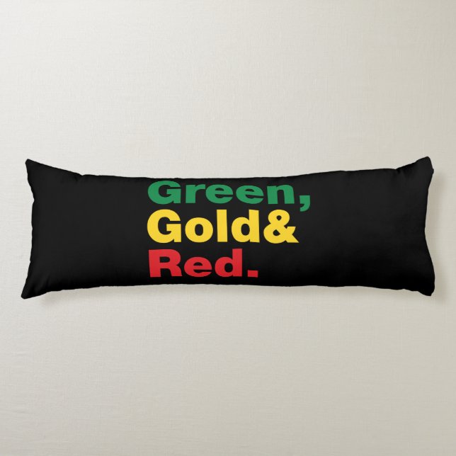Grün, Gold und Rot. Seitenschläferkissen (Vorderseite)