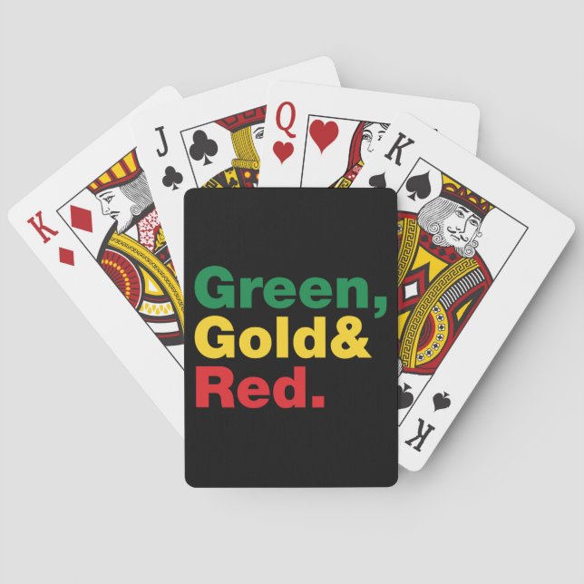Grün, Gold und Rot. Spielkarten (Rückseite)