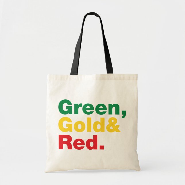 Grün, Gold und Rot. Tragetasche (Vorne)