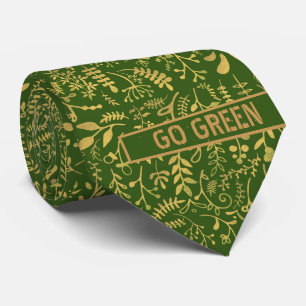 Grün, goldenes Blumenkraut Krawatte