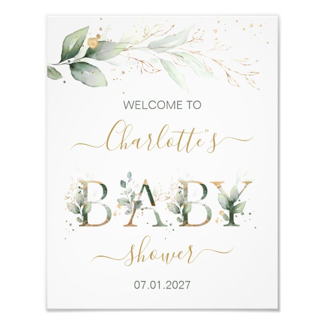 Grün & goldgrün Willkommensdusche Foto Pri (Vorne)