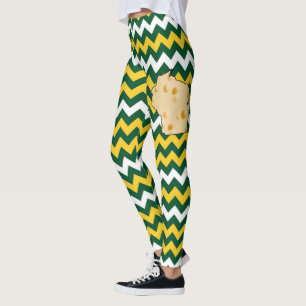 Grün, Goldwisconsin-Fußball färbt Cheesehead Leggings