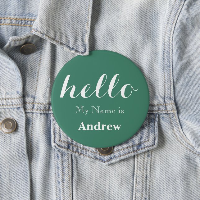 Grün Hallo Mein Name ist Name Abzeichen Button (Beispiel)
