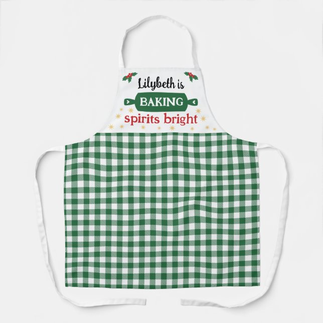 Grün heißt Spirituosen backen Helle Weihnachten Schürze (Vorderseite)