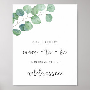 Grün - Hilf der beschäftigten Mutter bei der Adres Poster