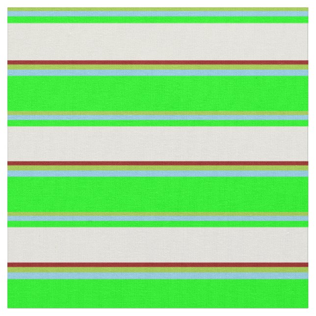 Grün, Himblau, Limon, Beige und Dunkelrot Stoff (Nahaufnahme)