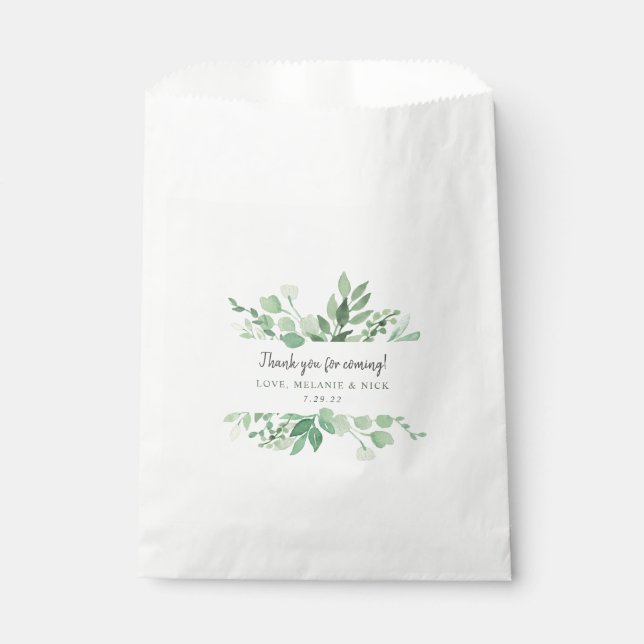 Grün Hochzeitsempfang Tasche Geschenktütchen (Vorderseite)