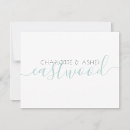 Grün-Hochzeitstiefkarte für Paare Mitteilungskarte