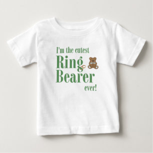 Grün Ich bin der süßeste Ringträger jemals Hochzei Baby T-shirt