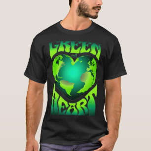 Grün im Herzen Eco Umweltfreundlich Retro  T-Shirt