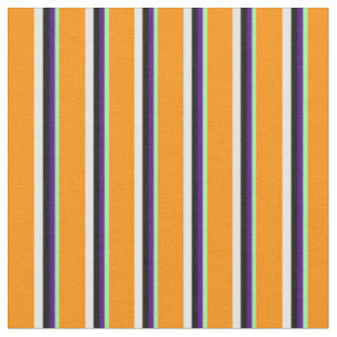 Grün, Indigo, Schwarz, Minzcreme und dunkelorange Stoff