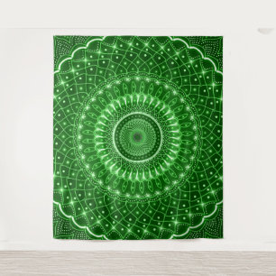 Grün indische spirituelle moderne Heilung Mandala Wandteppich