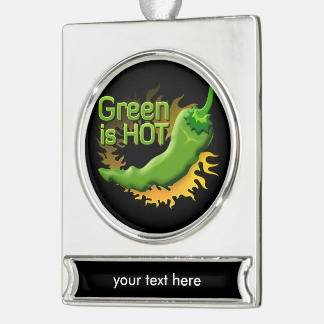 Grün ist HOT Banner-Ornament Silber (Links)