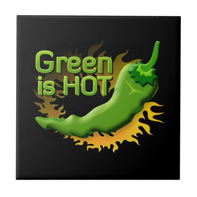 Grün ist HOT Fliese (Vorderseite)