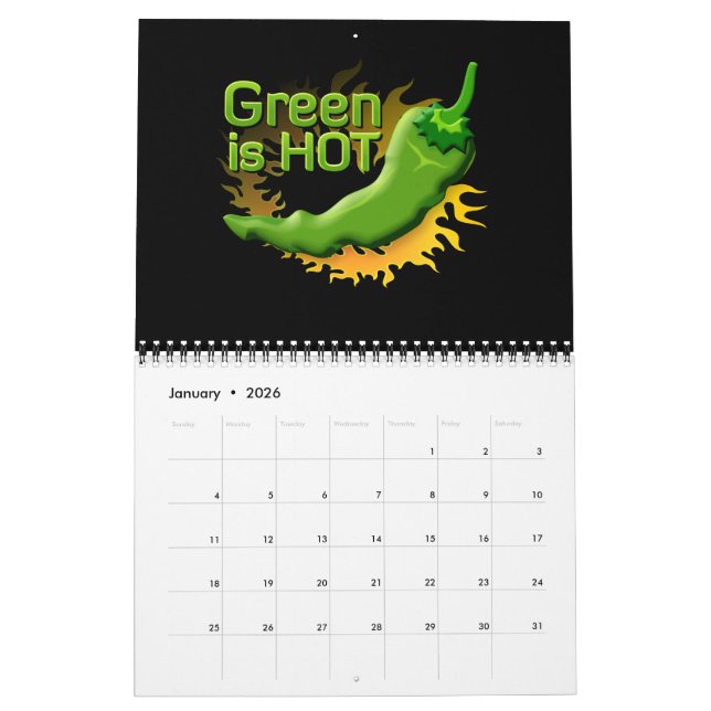Grün ist HOT Kalender (Jan 2026)