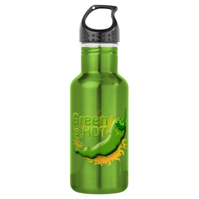 Grün ist HOT Trinkflasche (Vorderseite)
