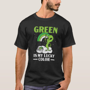 Grün ist meine glückliche farbenfrohe Alien Lover T-Shirt