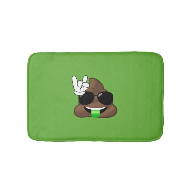 Grün kacken Felsen auf Emoji Bad-Matte Badematte (Vorderseite)