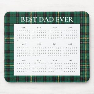 Grün kariert Bester Vater überhaupt 2027 Kalender Mousepad
