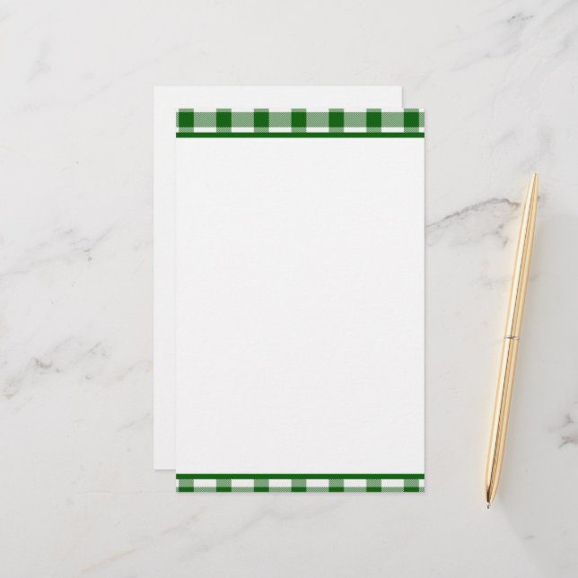 Grün kariert   briefpapier (Vorderseite/Rückseite Beispiel)