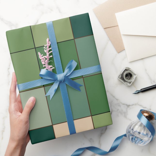 Grün kariert  geschenkpapier (Schenken)