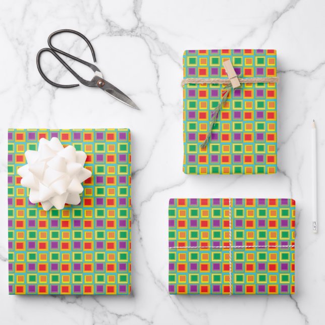 grün kariert geschenkpapier set (Vorderseite)