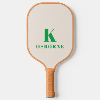 Grün kariert modernes Monogramm Pickleball Paddle