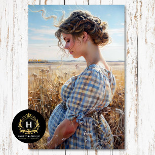 Grün kariert Prairie Girl Land Découpage Seidenpapier