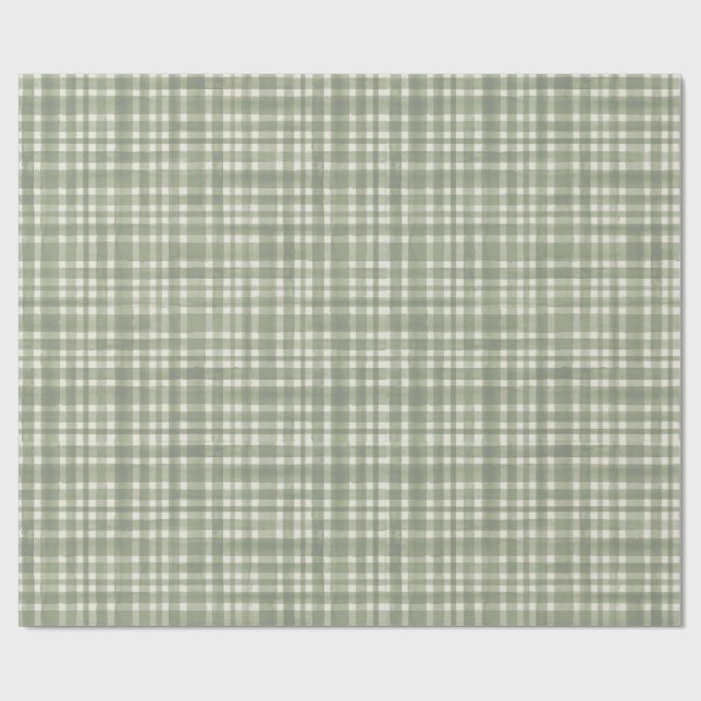 Grün kariertes Gingham-Geschenkpapier Geschenkpapier (Flach)