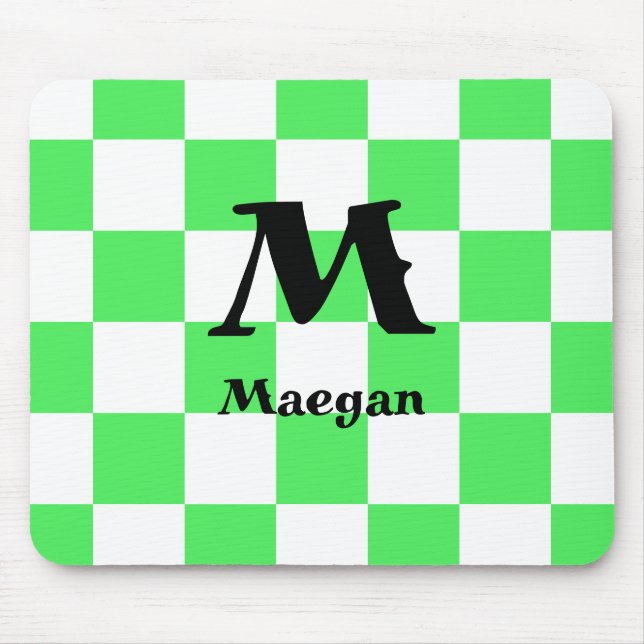 Grün kariertes Muster Hintergrund-Mauspad Mousepad (Vorne)