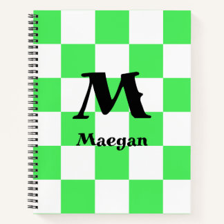 Grün kariertes Muster Hintergrund Notizbuch
