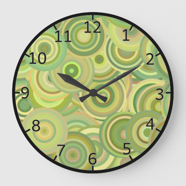 Grün kreist Mischung ein Große Wanduhr (Vorderseite)