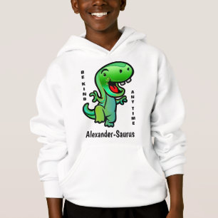 Grün lächelnd Dinosaurier sein gütige Kinder pe Hoodie