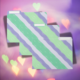 Grün, Lila, grau - Pinselstriche | Papiermappe