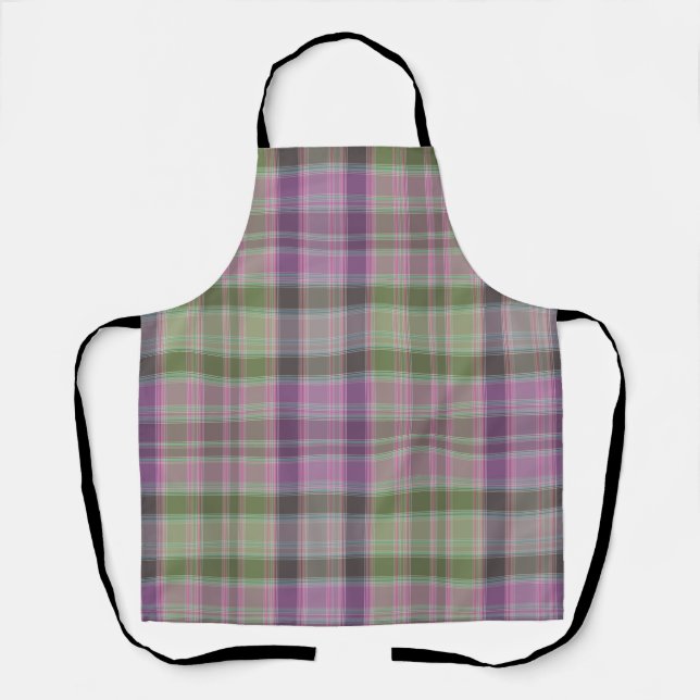 Grün, lila klassischer Tartan. Schürze (Vorderseite)