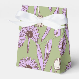 Grün lila Retro Y2K funky Hippie Blumenmuster Geschenkschachtel