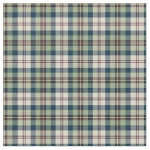 Grün, Marine-Blau und Creme kariert Stoff
