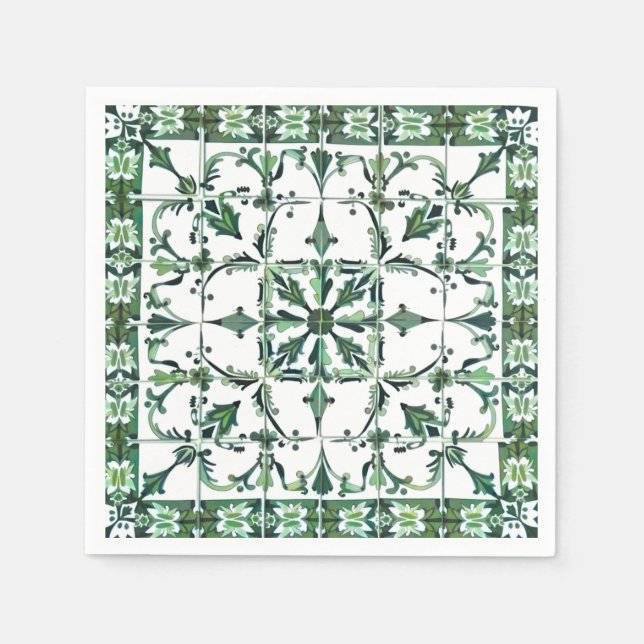 grün, marokkanisch, mosaik, serviette (Vorderseite)