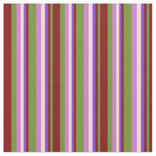 Grün, Maroon, Lila, Beige und Orchideenfarben Stoff