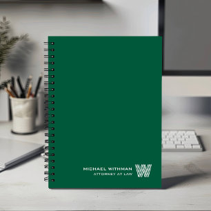 GRÜN Minimal Monogramm Initial CORPORATE BUSINESS Notizbuch