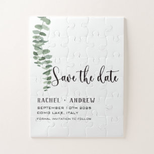 Grün & minimalistische Hochzeit Save the Date Kart