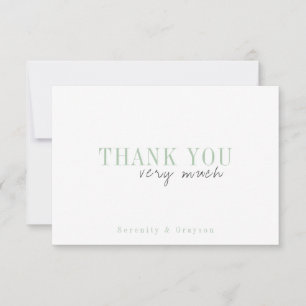 Grün minimalistische typografische Hochzeit danke