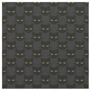 Grün - mit Augen Katzen auf Grafit-Hintergrund Stoff