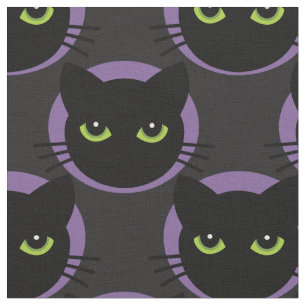 Grün - mit Augen Katzen in lila Kreisen Stoff