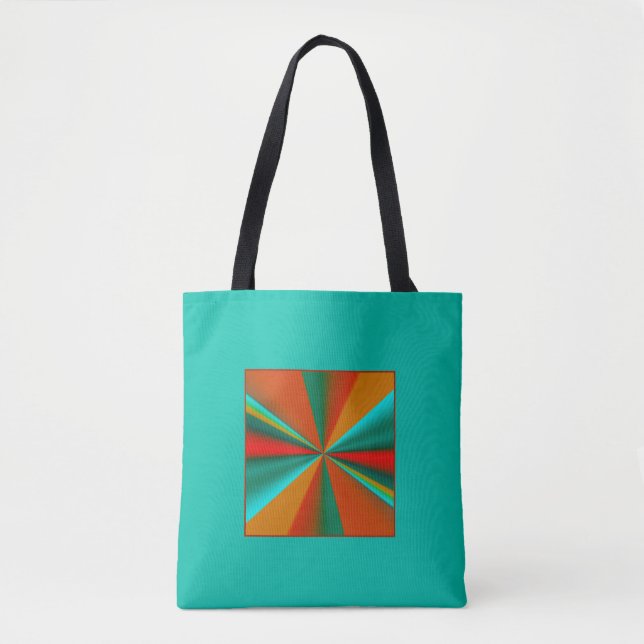 Grün mit Burnt Orange Aqua Gold >Gemusterte Tasche (Vorderseite)