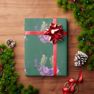 Grün mit dem Umschlagpapier für Vögel und Blume Geschenkpapier