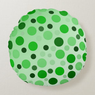 grün mit den Polka-Punkten von Envy, Rundes Kissen